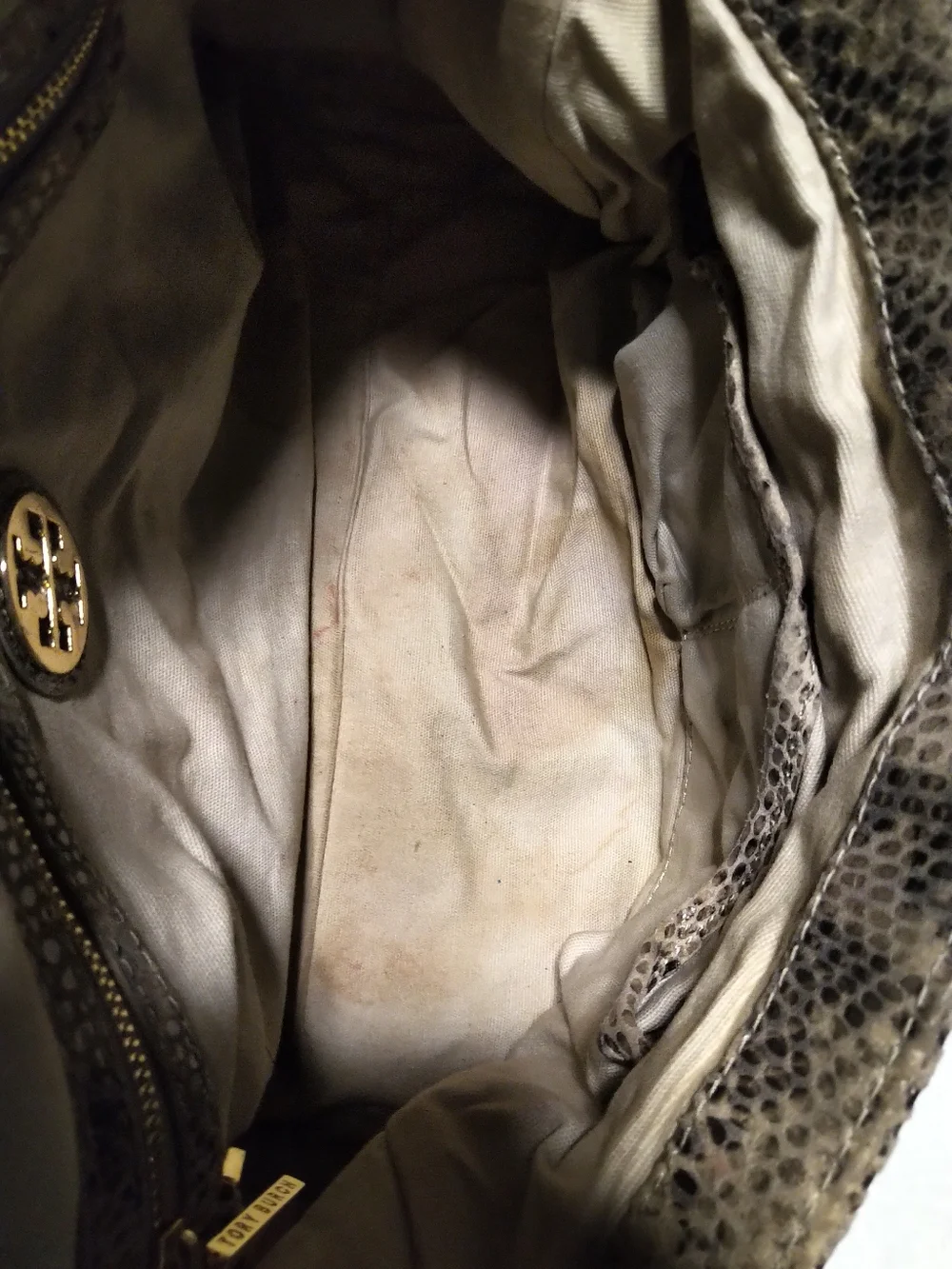 Tory Burch Python-Print Top-Handle / Crossbody Bag
